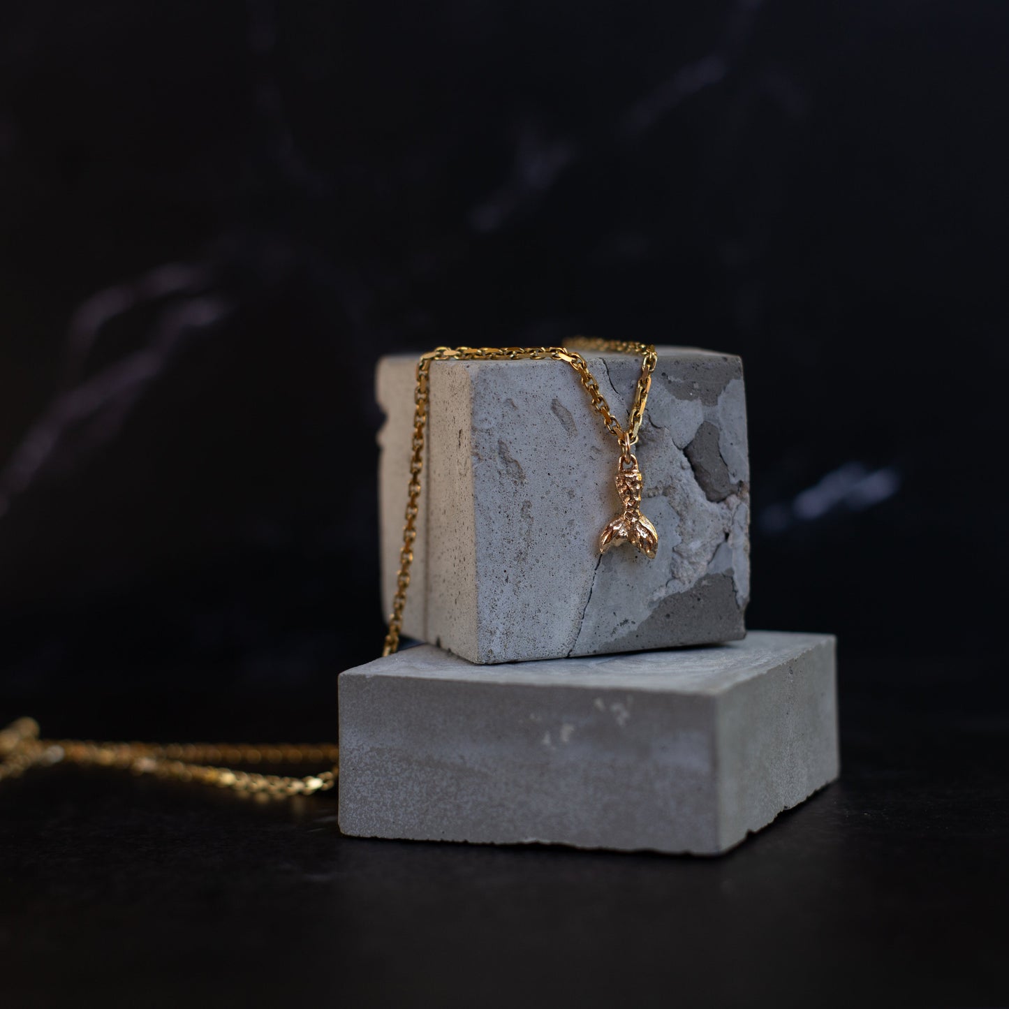 solid gold mermaid tail charm