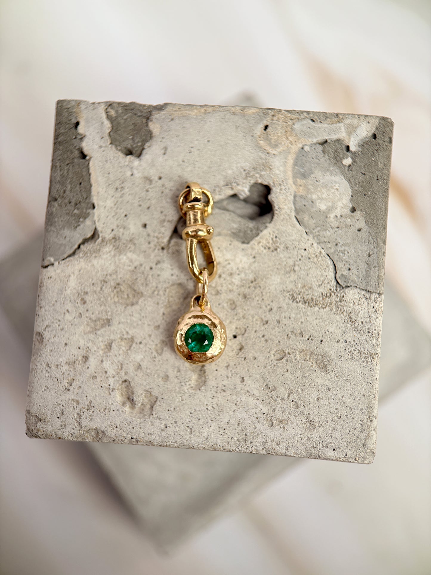 Emerald Pebble Charm