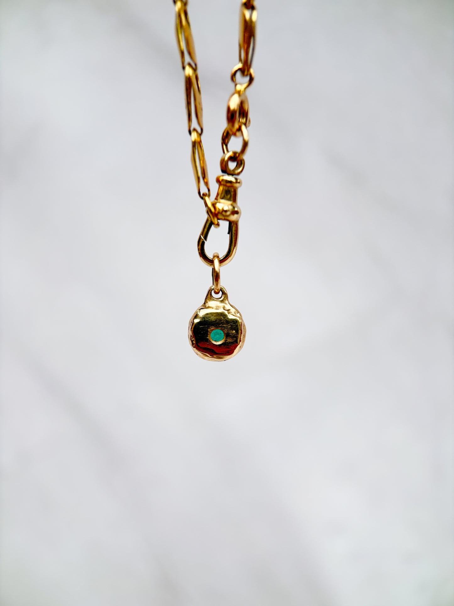Emerald Pebble Charm