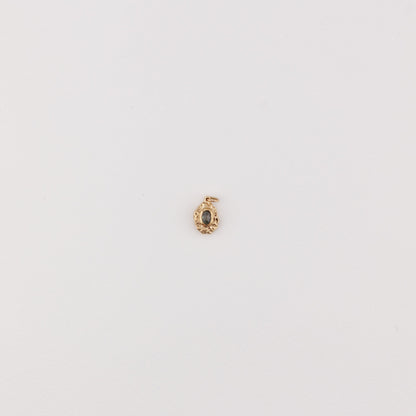 montana rose cut sapphire in solid 14k gold