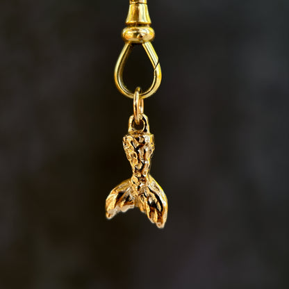 solid gold mermaid tail charm