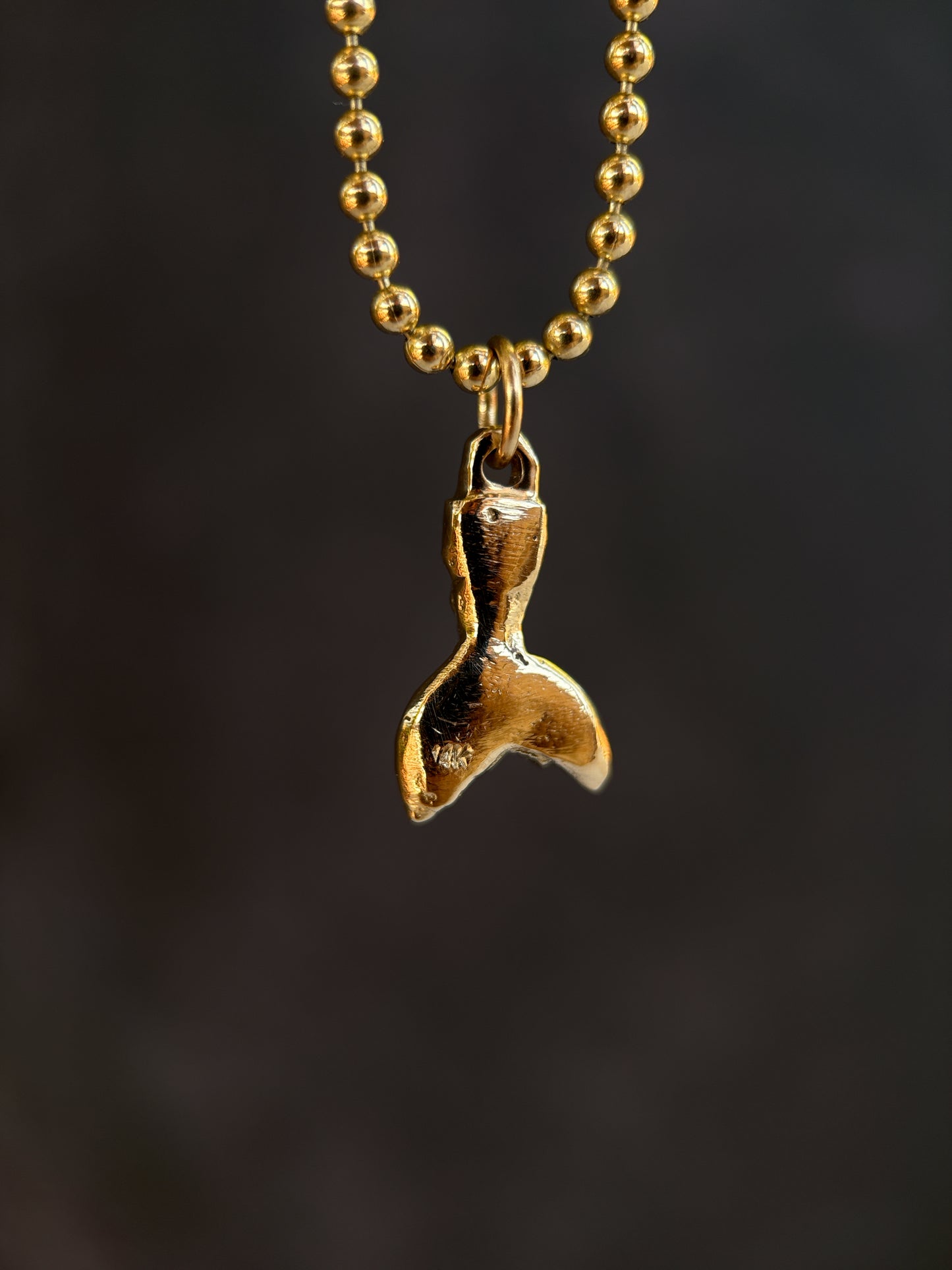 solid gold mermaid tail charm