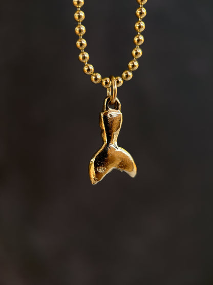 solid gold mermaid tail charm