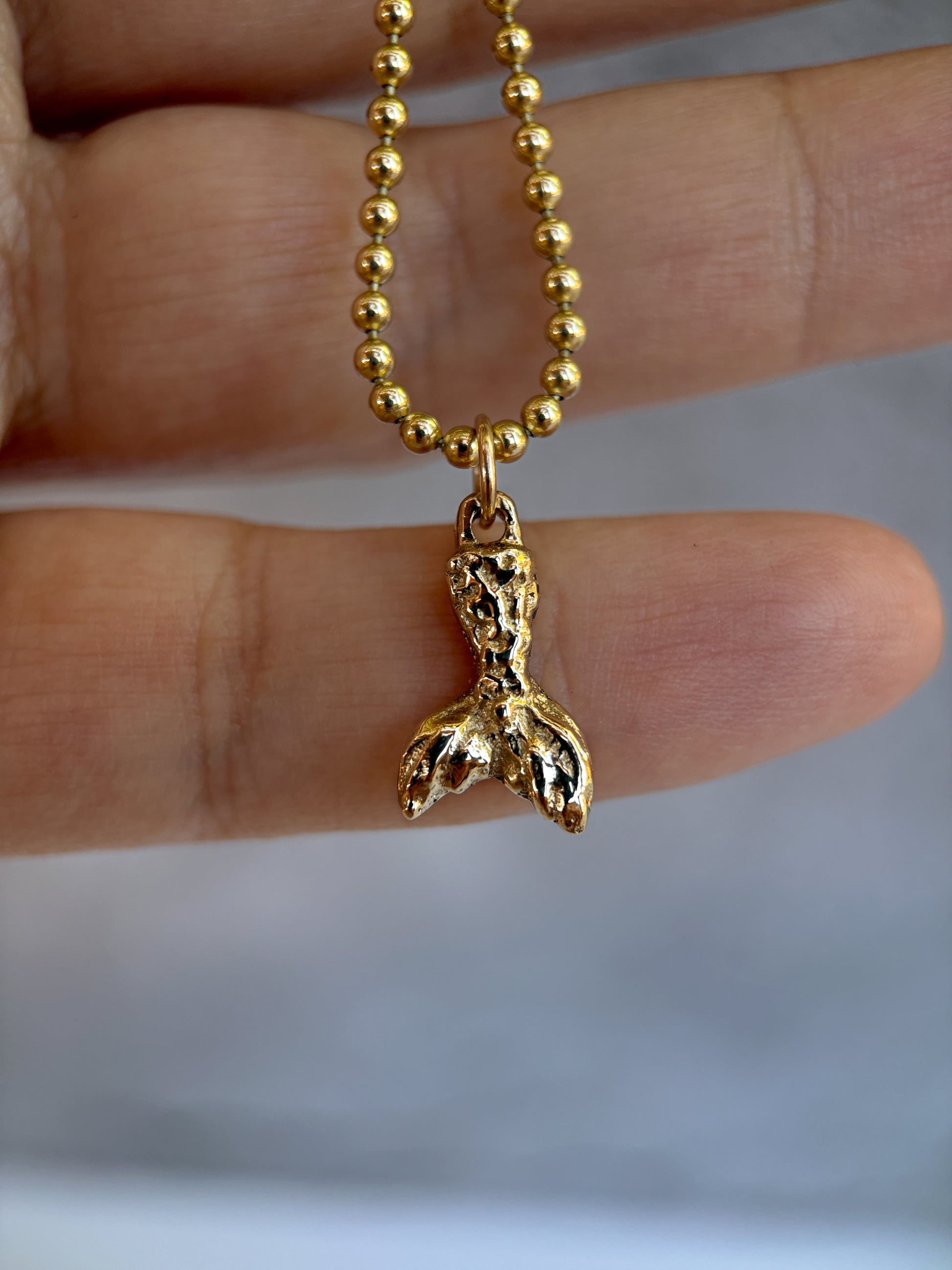 solid gold mermaid tail charm