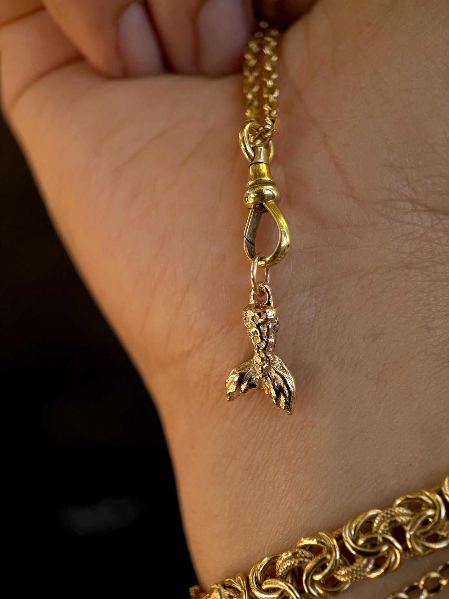 solid gold mermaid tail charm