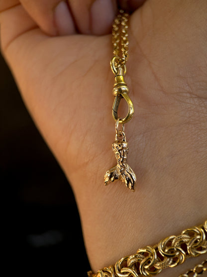 solid gold mermaid tail charm