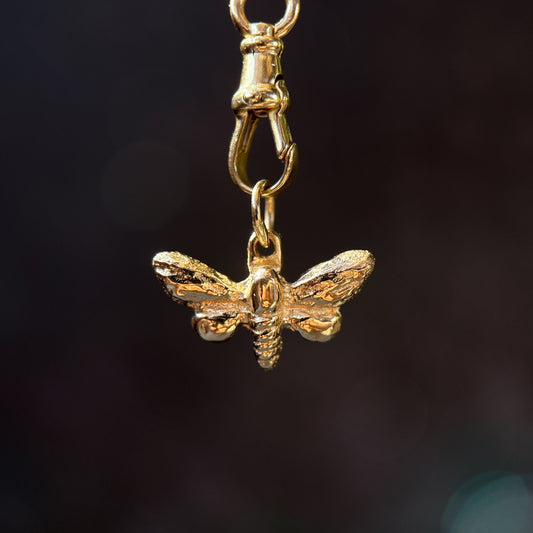 solid yellow gold sphinx moth charm ancient relic
