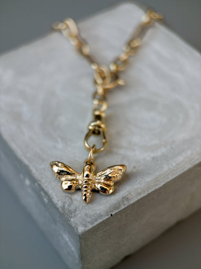 solid yellow gold sphinx moth charm ancient relic
