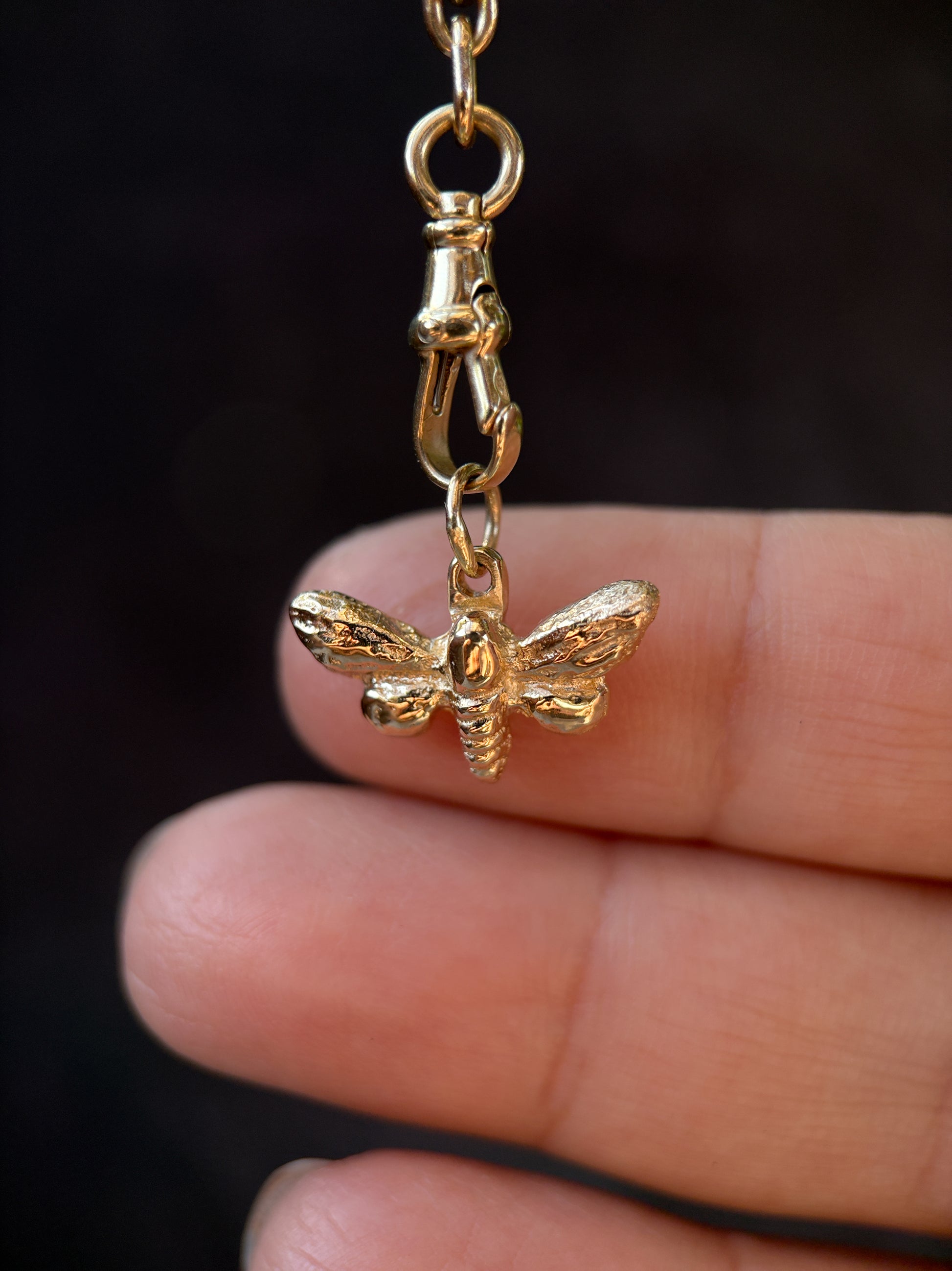 solid yellow gold sphinx moth charm ancient relic