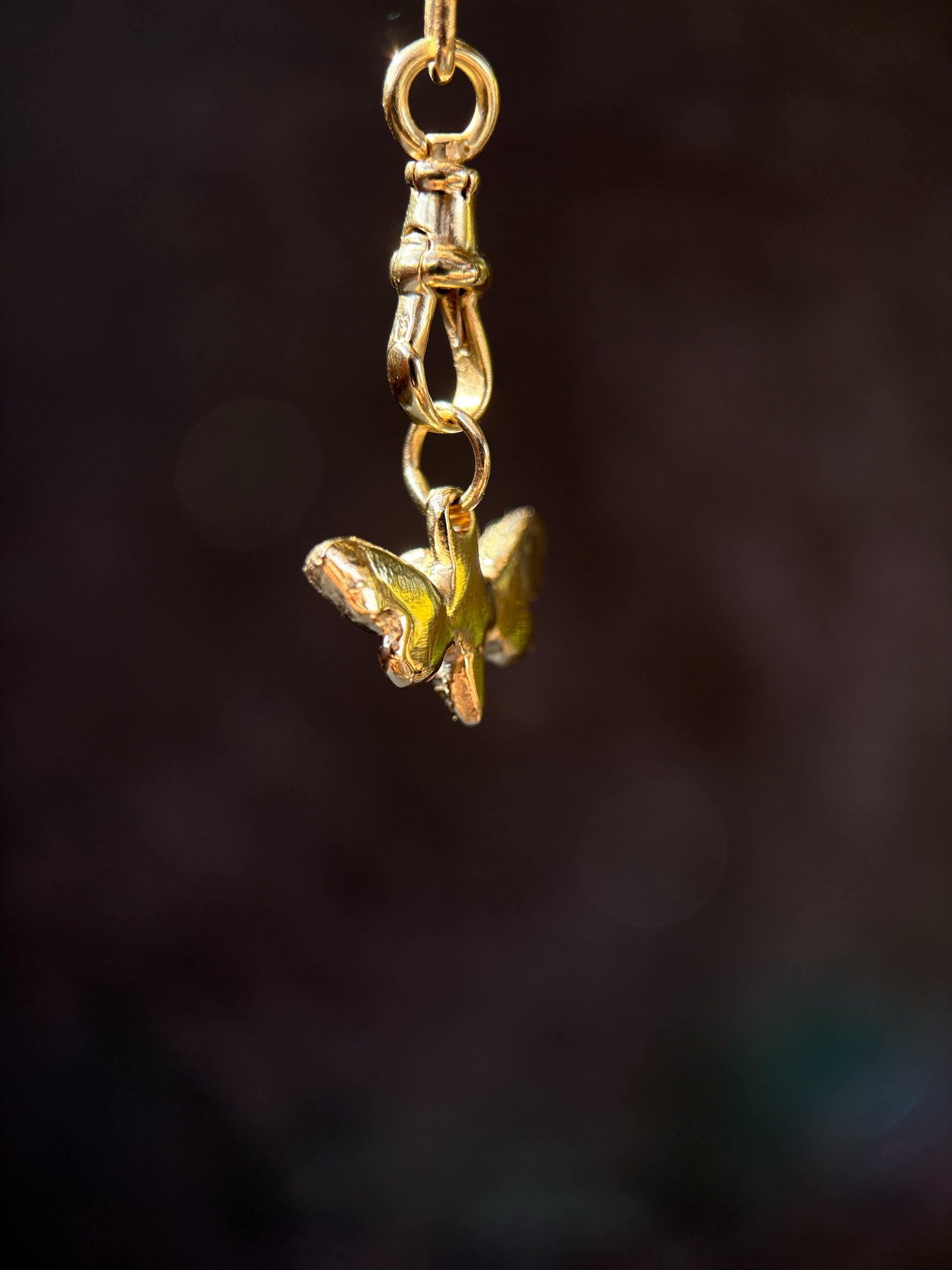solid yellow gold sphinx moth charm ancient relic