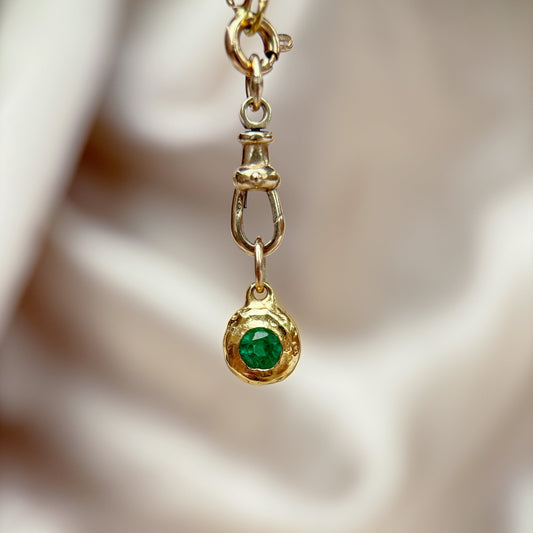 Emerald Pebble Charm