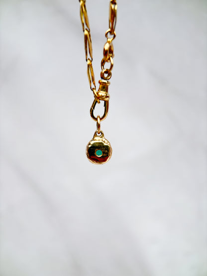Emerald Pebble Charm