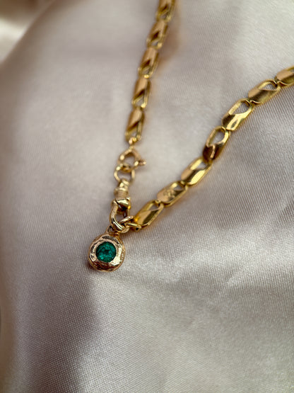 Emerald Pebble Charm