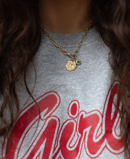 Emerald Pebble Charm