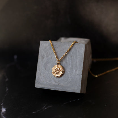 solid yellow gold pendant with moon and sun design ancient relic