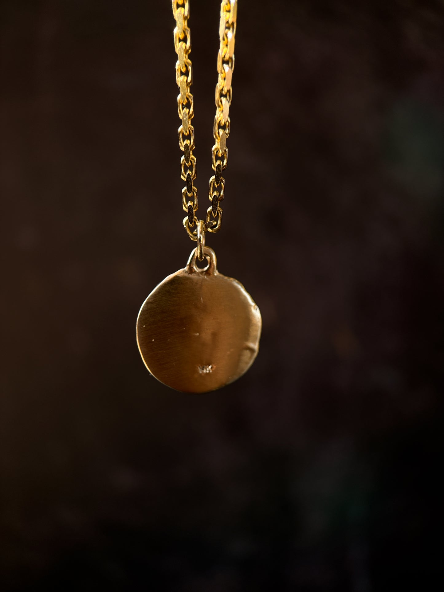 solid yellow gold pendant with moon and sun design ancient relic