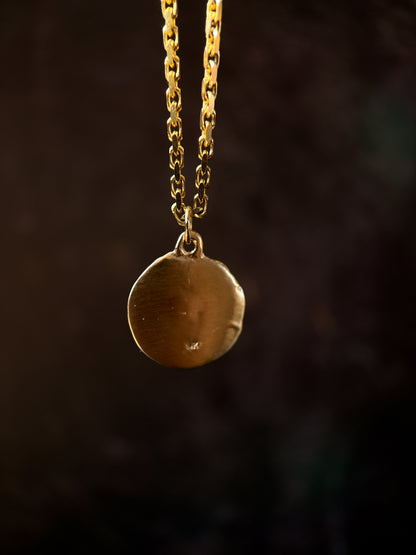 solid yellow gold pendant with moon and sun design ancient relic